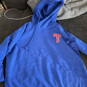 Blue Phillies Hoodie with Red 'P' Chest Logo